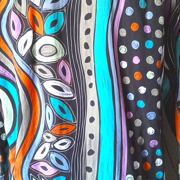 VTG RARE Paul Smith Colorful Abstract Wavey Stripe & Polkadot Dress Shirt. 2XL - Picture 4 of 5